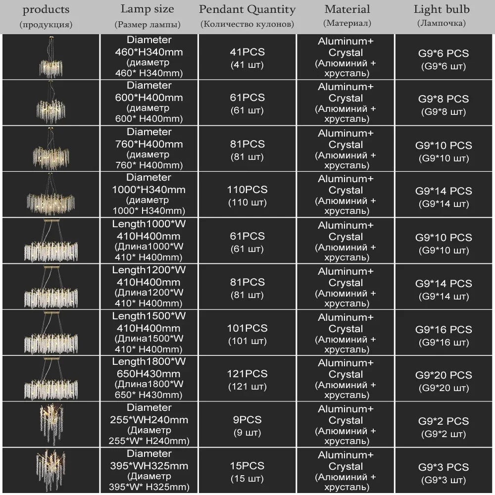 Afralia™ Gold Round Crystal Branches Chandelier