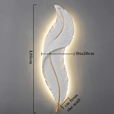 Afralia™ White Feather LED Wall Sconce for Bedroom & Living Room with Remote Control