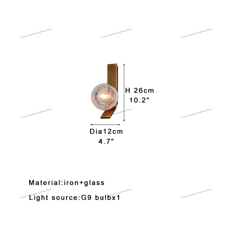 Afralia™ Bubble Glass Wall Sconce Lamps LED Modern Background Light
