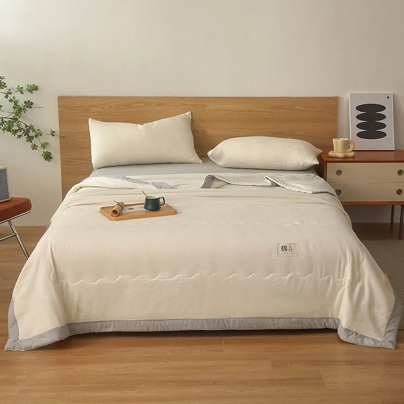 Afralia™ Pure Cotton Summer Quilt: Soft, Breathable, Washable, Skin-Friendly Blanket