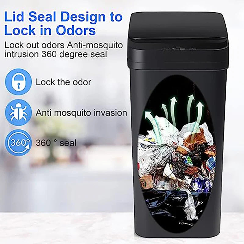 Afralia™ Smart Sensor Trash Can Waterproof for Bathroom Kitchen Living Room Recycling Bin