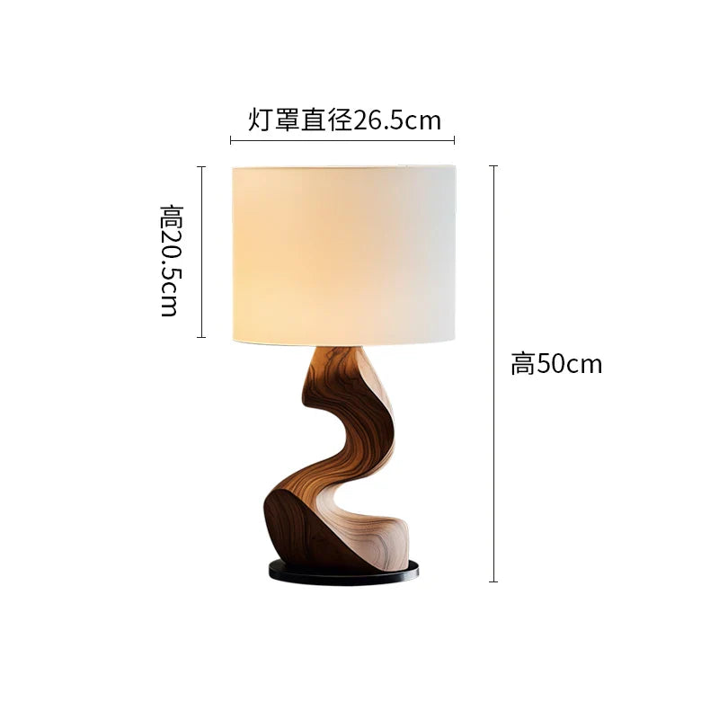 Afralia™ Solid Wood Table Lamp for Living Room, Study, Bedroom, Art Lighting