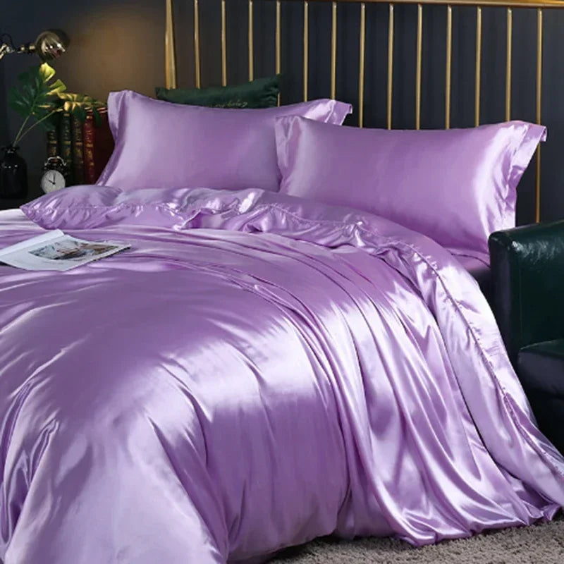 Afralia™ Silk Bedding Sets: Nordic Style, Premium Mulberry Silk Quilt Cover Set, Skin-Friendly & Cool for Summer.