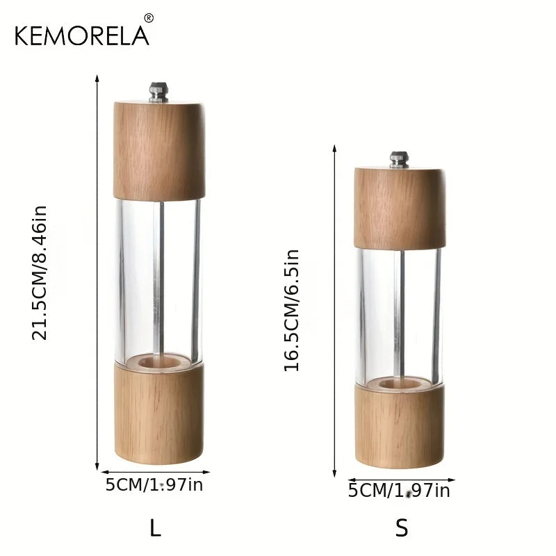 Afralia™ Premium Acrylic Salt and Pepper Grinder Set - Manual Mills with Adjustable Core