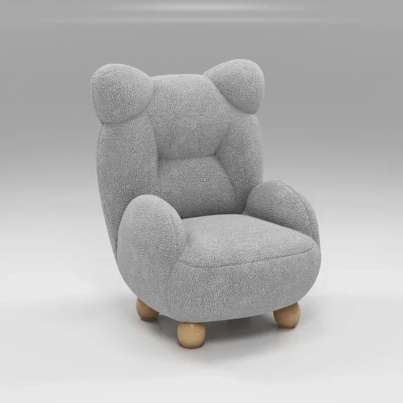 Afralia™ Kids' Lamb Velvet Bear Sofa Chair: Cute & Cozy Single Seat for Bedroom & Living Room