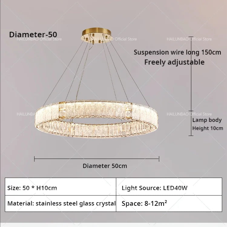 Afralia™ Crystal Living Room Chandelier Modern Simple Atmosphere Zhongshan Lamps