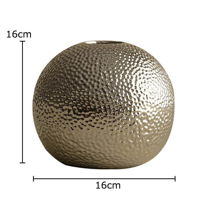 Afralia™ Ceramic Hammer Pattern Vase for Desk Decor and Flower Arrangement