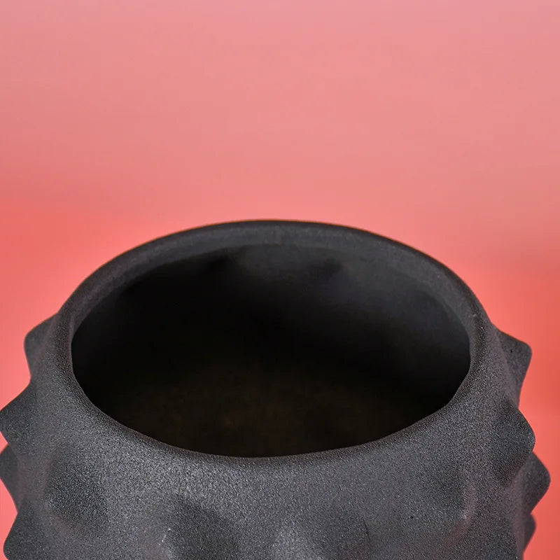 Afralia™ Black Ceramic Sea Urchin Spine Vase - Abstract Geometry Handicraft Decoration