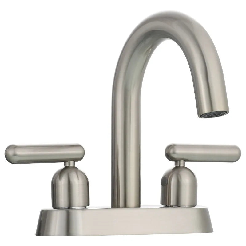 Afralia™ Two-Hole Brushed Gold Widespread Bathroom Faucet Chrome Black Sink Tap