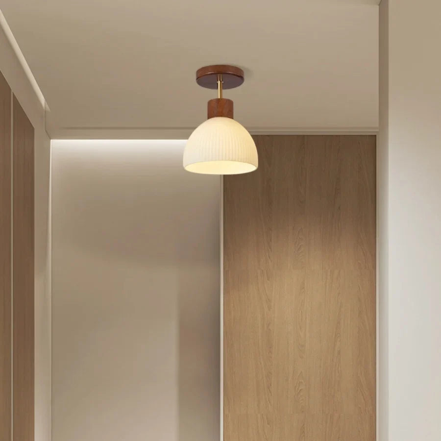 Afralia™ White Glass LED Ceiling Lamp Modern Living Room Bedroom Light