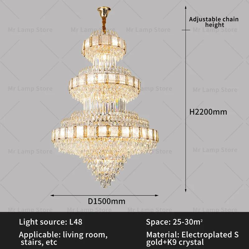 Afralia™ Elegant Crystal Chandelier for Luxe Living Spaces