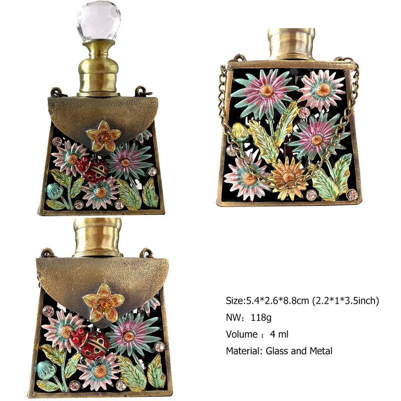 Afralia™ Enamel Perfume Bottles: Metal Handicraft Collection for Home Decor & Gift