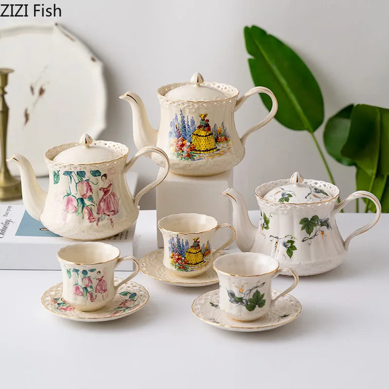 Afralia™ Floral Beauty Ceramic Tea Set