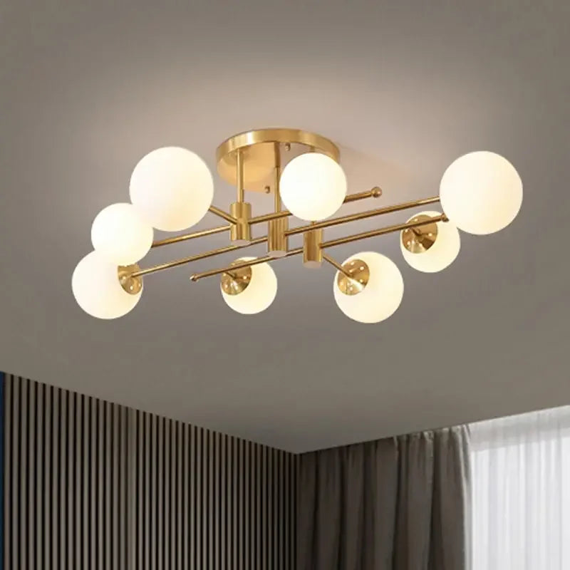 Afralia™ Nordic LED Glass Pendant Chandelier Ceiling Light for Home Decor