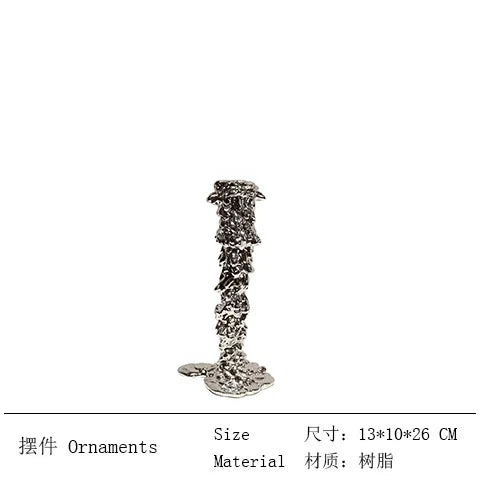 Afralia™ Golden Candlestick Holder Resin Plated Melt Shape for Wedding & Home Decor