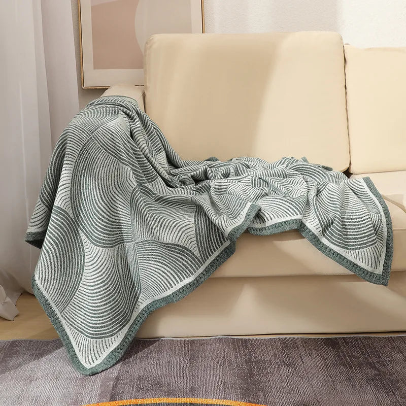 Afralia™ Nordic Geometric Jacquard Blanket: Multi-Purpose Sofa & Travel Friendly Bedspread