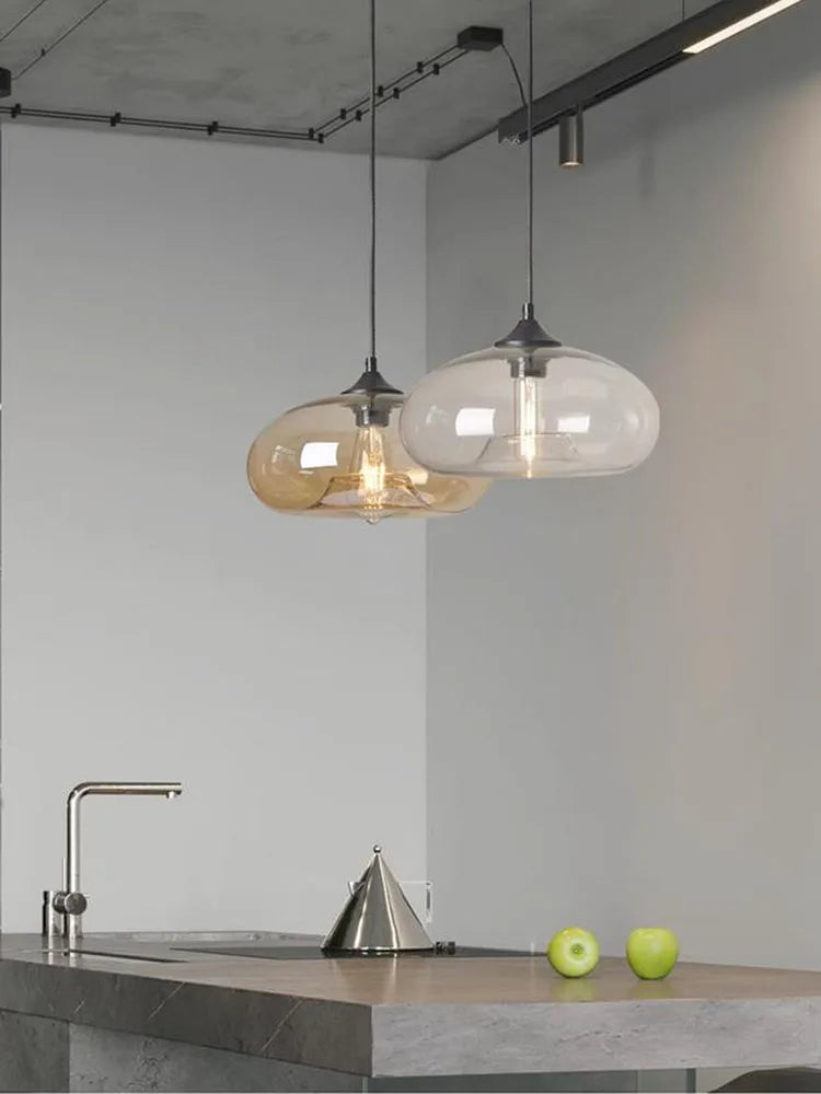 Afralia™ Retro Glass Chandeliers: Multicolor Industrial Pendant Lights for Home, Cafe Decor