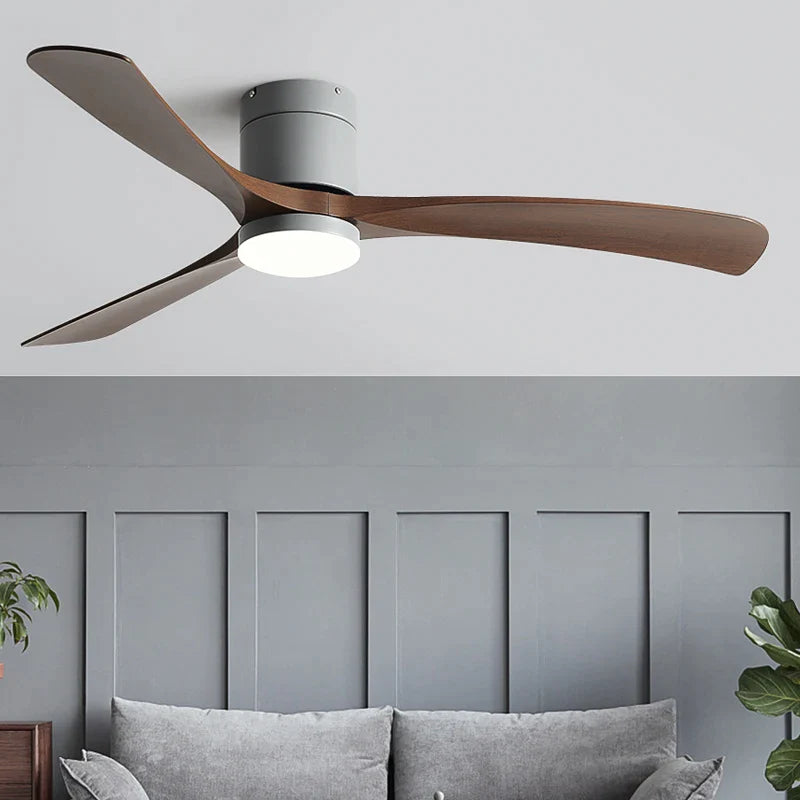 Afralia™ Modern Simplicity Low Floor Fan Lights, Remote Control Indoor Ceiling Fan