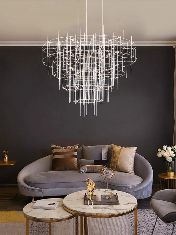 Afralia™ Stainless Steel Chandeliers: Modern Classic, Unique LED Dimmable Lamps for Living Room