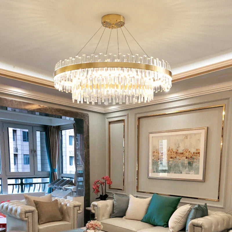 Afralia™ Modern Crystal Chandeliers for Dining Living Room Hotel Hall Decor Lighting