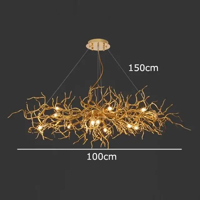 Afralia™ Luxury LED Copper Chandelier for Home Hotel Restaurant Living Room Decor