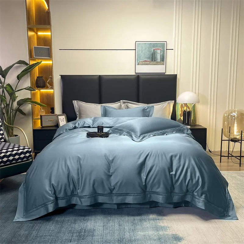 Afralia™ Silky Hollow Edge Embroidery Bedding Set with Soft Lyocell Cotton for Luxury Comfort