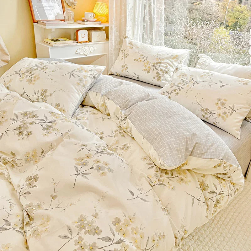 Afralia™ Rural Floral Cotton Comfort Set 200X230Cm Bedclothes