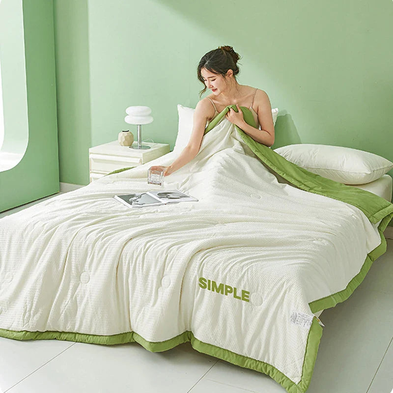 Afralia™ Lightweight Bubble Gauze Quilt for Summer | Double Single Bed Comforter