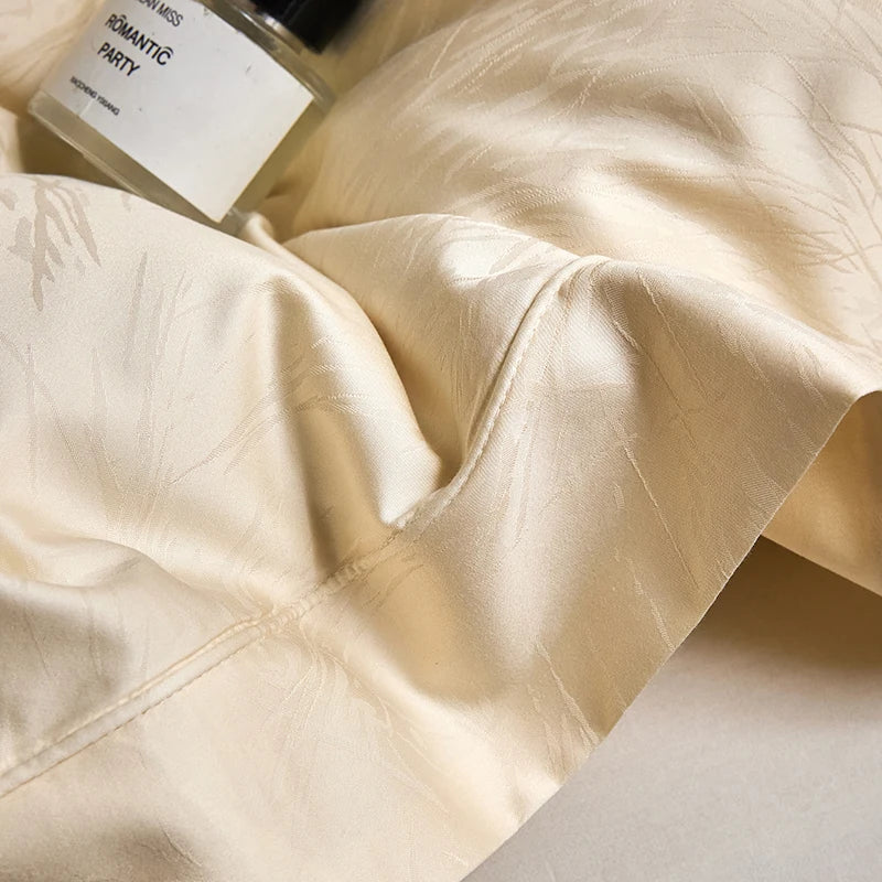 Afralia™ Luxury Jacquard Egyptian Cotton Queen King Bedding Set 4Pcs