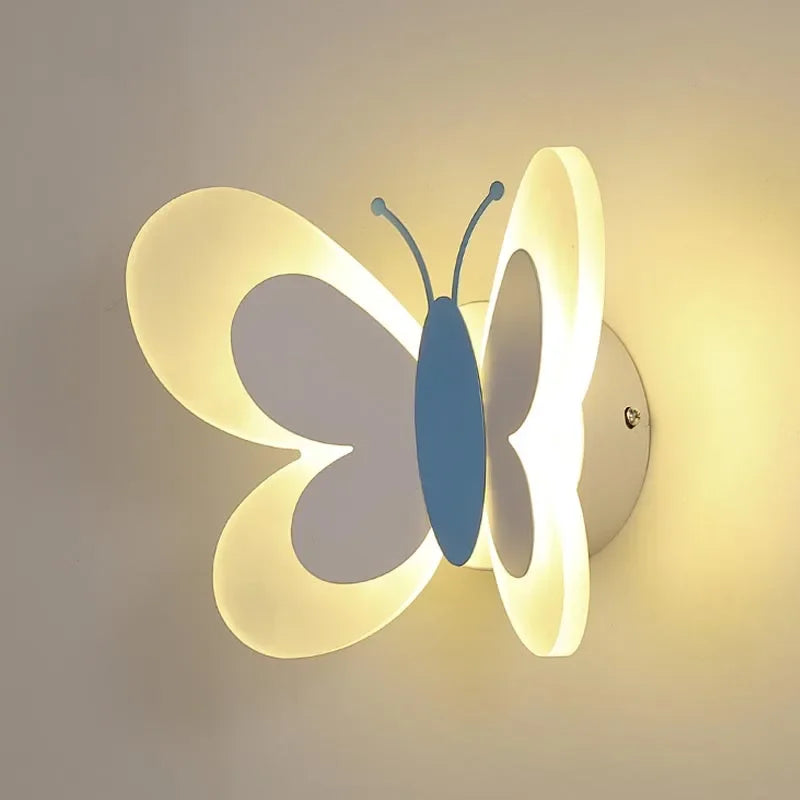 Afralia™ Butterfly Girl Cartoon Children Room Lamp with Energy-Saving LED for Bedroom