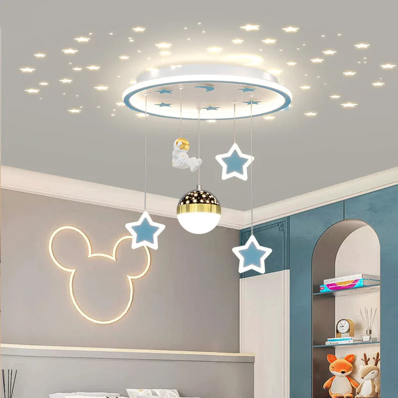 Afralia™ LED Star Chandelier: Kids Room Lighting Fixture for Bedroom & Study Room