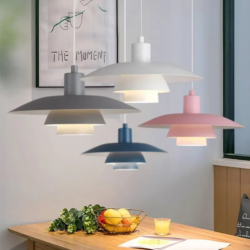 Afralia™ Metal Umbrellas LED Pendant Light: Modern Gradient Colourful UFO Design