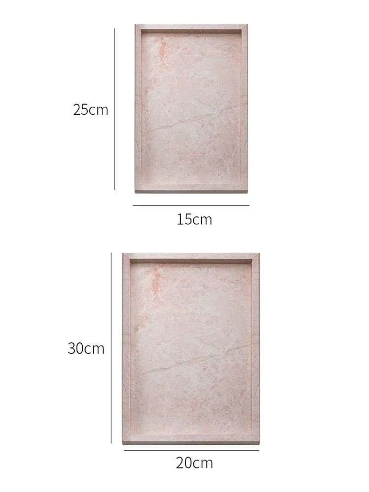 Afralia™ Pink Marble Vanity Tray for Home Decor & Organization