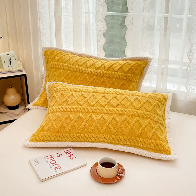 Afralia™ Velvet Taffeta Jacquard Pillowcases | Plush, Soft Home Textiles for Adults & Kids