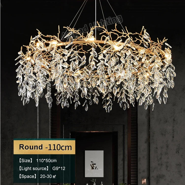 Afralia™ Modern Luxury Crystal Led Chandelier for Dining Living Room Hotel Hall