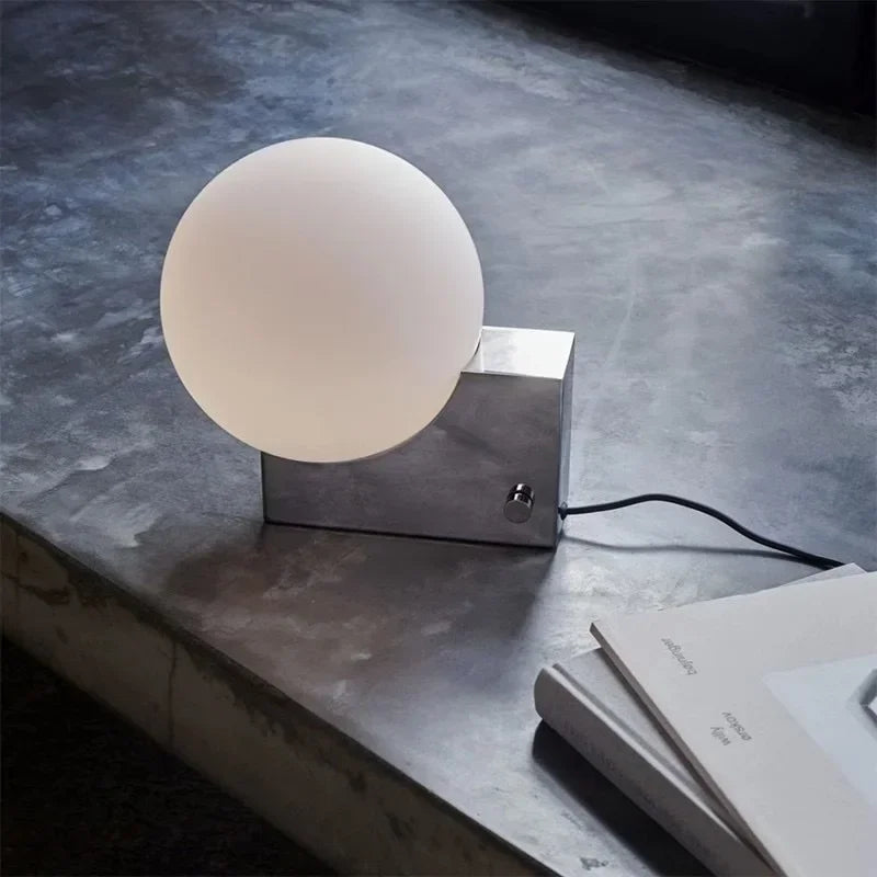 Afralia™ Metal Table Lamp with Glass Ball - LED Desk Light