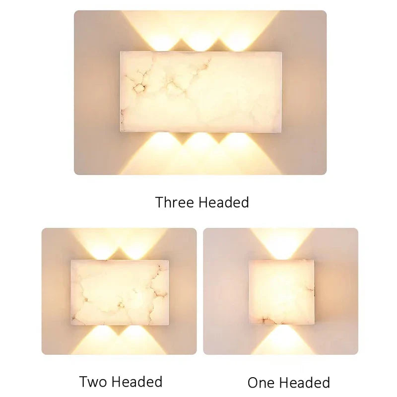 Afralia™ Copper Marble Wall Lamp Modern Simple Natural Decorative LED Sconce