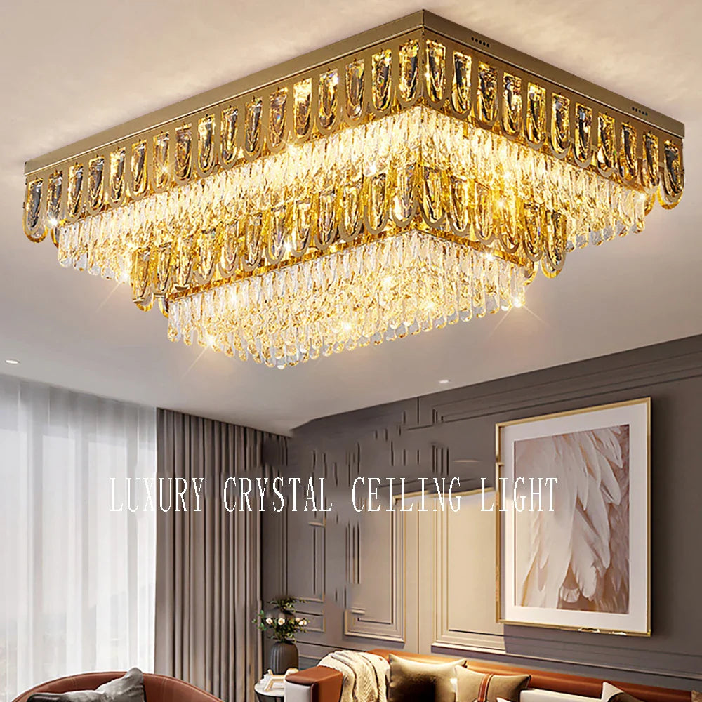 Afralia™ Nordic Gold Crystal Ceiling Lights for Bedroom & Dining Room