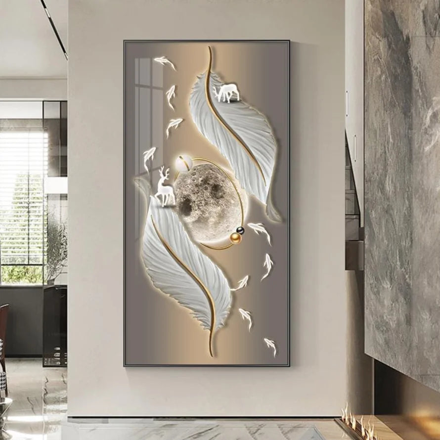 Afralia™ Feather LED Wall Light for Bedroom Living Room Study and Lobby