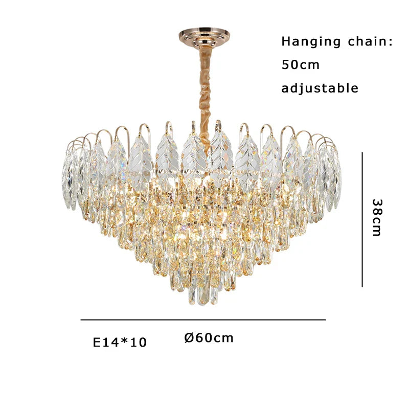 Afralia™ Brilliance Crystal Chandelier for Luxe Living & Dining Rooms.