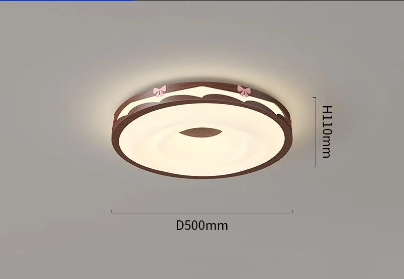 Afralia™ Cream Wind Walnut Round Master Bedroom Lamp Warm Retro Hanging Ball Ceiling