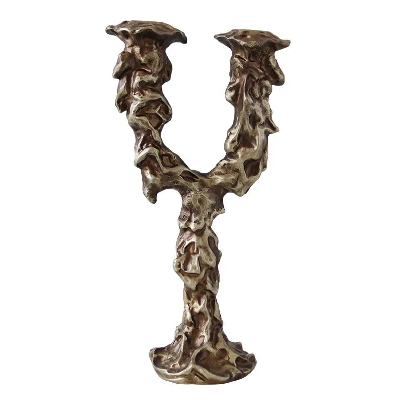 Vintage Resin Candlestick Candelabrum by Afralia™ - Home Decor & Wedding Accent