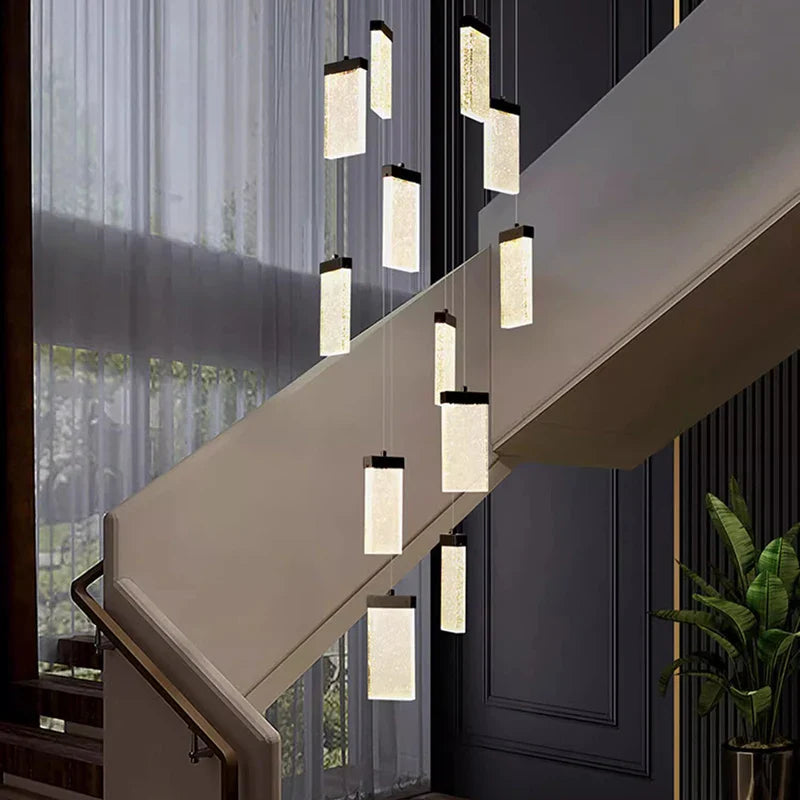 Afralia™ Modern Stair Chandelier Pendant Lights | Indoor Ceiling Lamp LED Chandeliers for Living Room