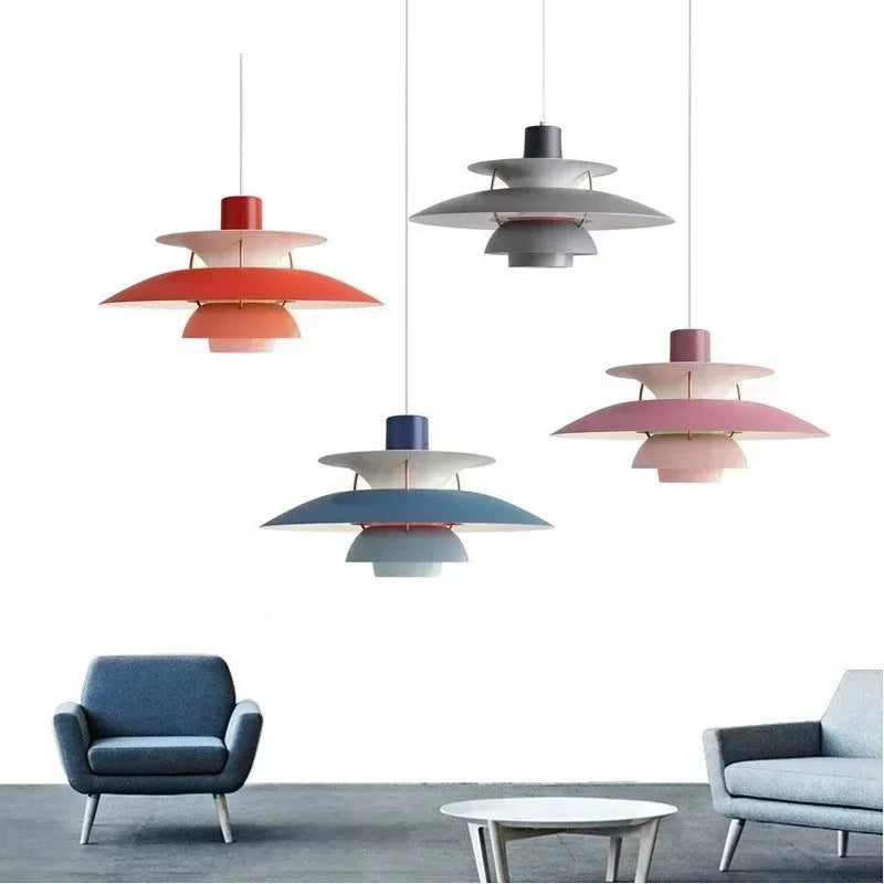 Afralia™ Colorful Umbrella Pendant Light 50cm Led Hanging Lamp for Living Room and Kitchen
