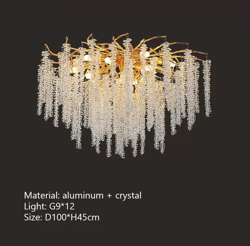 Afralia™ Luxury Crystal Ceiling Chandelier Living Room Dining Room Decoration