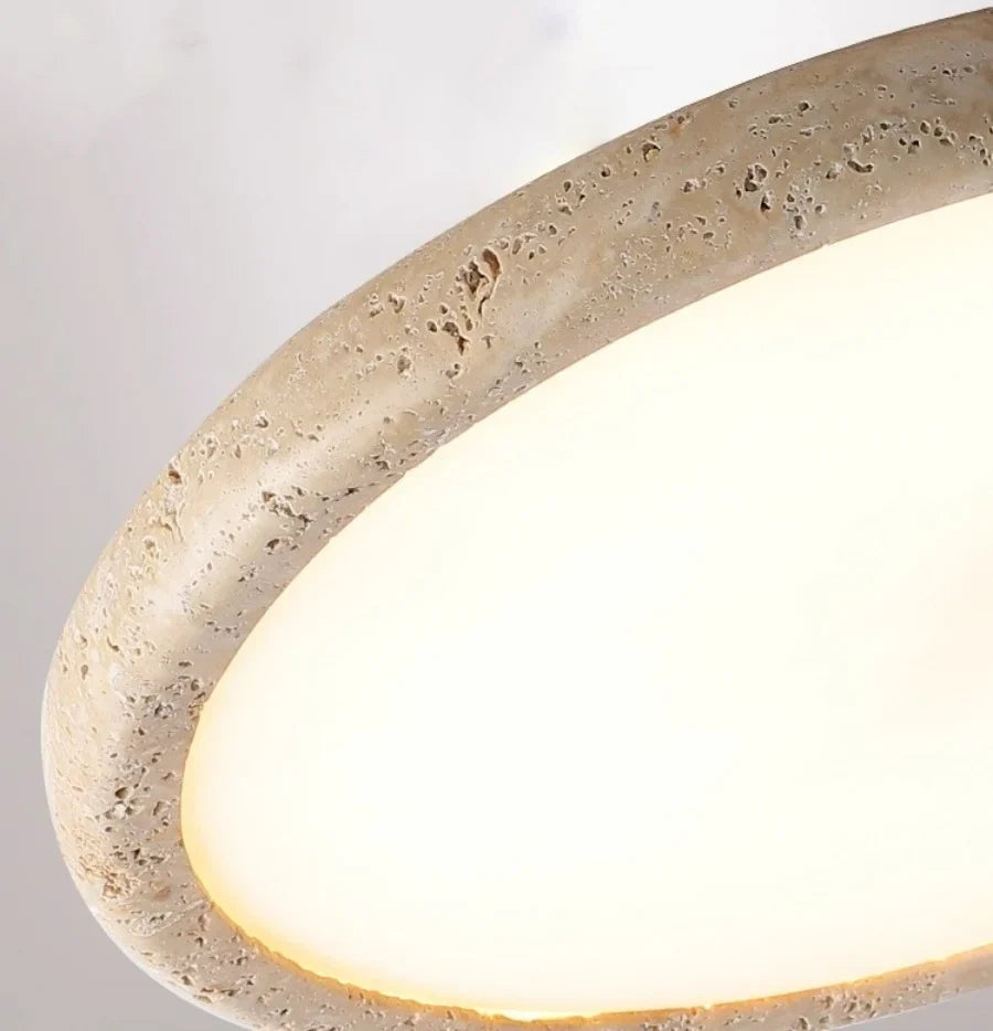 Afralia™ Nordic LED Ceiling Lights Yellow Travertine Stone Wabi Sabi Decoration