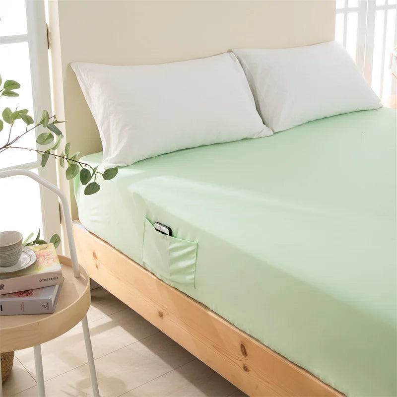 Afralia™ Luxe Sanding Fitted Sheet: High-Quality King Queen Bed Linen