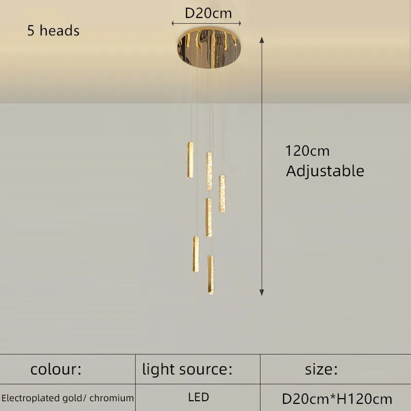 Afralia™ Crystal Spiral Chandelier - Silver/Gold Luxury Lighting for Living Room, Kitchen, & Restaurant