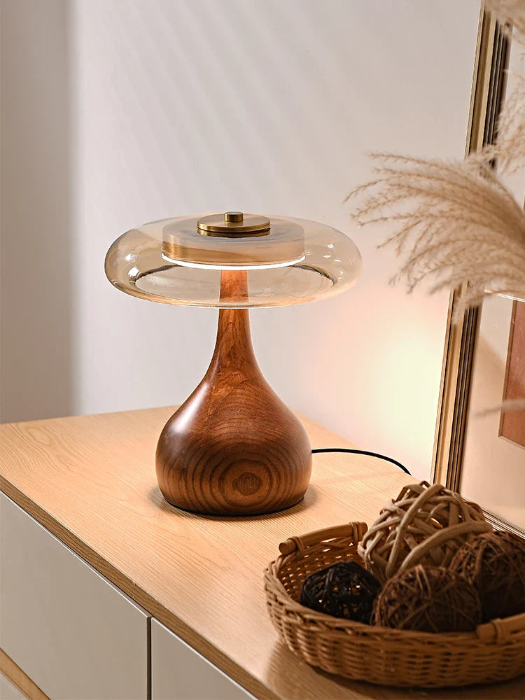 Afralia™ Andi Walnut Table Lamp for Living Room Bedroom Study Hotel Creative French Style