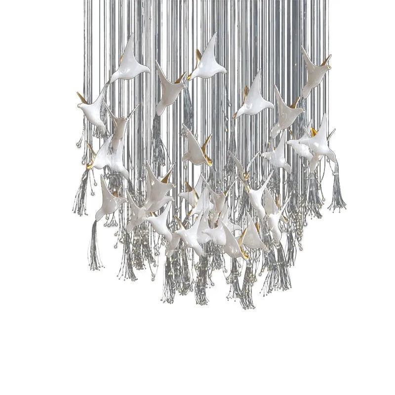 Afralia™ Modern Glass Ceiling Chandelier for Living Room, Hotel, Villa, and Duplex Building